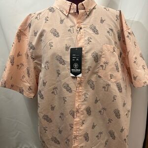 Lokai Light Peach Tropical Print Shirt